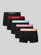 Lacoste Trunks mit Label-Bund im 3er-Pack in Black, Größe L