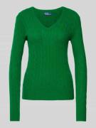 POLO RALPH LAUREN Strickpullover aus Wolle-Kaschmir-Mix mit Zopfmuster...