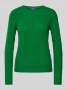 POLO RALPH LAUREN Pullover mit Zopfmuster Modell 'JULIANNA' in Dunkelg...