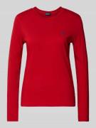 POLO RALPH LAUREN Longsleeve mit Label-Stitching in Rot, Größe L