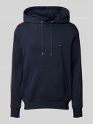 Tommy Hilfiger Hoodie mit Label-Stitching in Marine, Größe L