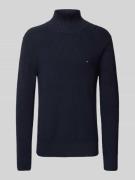 Tommy Hilfiger Strickpullover mit Stehkragen in Marine, Größe L