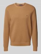 Tommy Hilfiger Strickpullover mit Logo-Stitching in Camel, Größe M