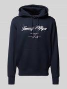 Tommy Hilfiger Hoodie mit Label-Stitching in Marine, Größe L