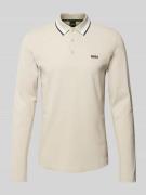 BOSS Green Regular Fit Poloshirt mit Label-Stitching in Beige, Größe X...