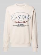 G-Star Raw Sweatshirt mit Label-Print in Offwhite, Größe L