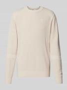 G-Star Raw Strickpullover mit Label-Stitching in Offwhite, Größe L