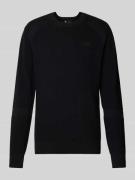 G-Star Raw Strickpullover mit Label-Stitching in Black, Größe L