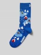 Happy Socks Socken mit Label-Stitching Modell 'Winter Night' in Blau, ...