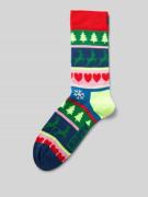 Happy Socks Socken mit Label-Stitching Modell 'Christmas Stripe' in He...