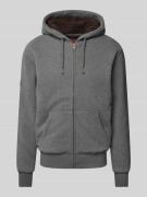 Superdry Sweatjacke mit Label-Stitching Modell 'Borg' in Anthrazit Mel...