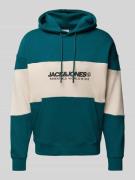 Jack & Jones Hoodie mit Label-Print Modell 'LEGACY' in Petrol, Größe L