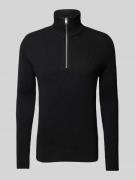 Jack & Jones Strickpullover mit Troyer-Kragen Modell 'PERFECT' in Blac...