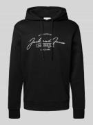 Jack & Jones Hoodie mit Label-Print Modell 'FERRIS' in Black, Größe L