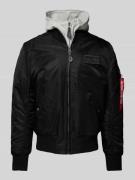 Alpha Industries Bomberjacke mit Stehkragen in Black, Größe L