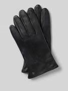 Roeckl Handschuhe aus Leder mit Ziernähten in Black, Größe 10