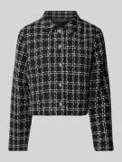 Vero Moda Tweed Jacke mit Zierknöpfen in Black, Größe M