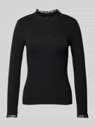 Only Longsleeve mit Feinripp Modell 'LESLIE' in Black, Größe L