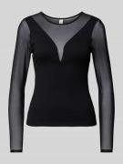 Only Regular Fit Langarmshirt mit Mesh Details Modell 'BECKI' in Black...