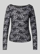 Only Longsleeve mit U-Boot-Ausschnitt Modell 'SLAY' in Black, Größe L