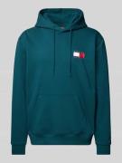 Tommy Jeans Hoodie mit Label-Print Modell 'ESSENTIAL' in Petrol, Größe...