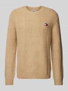 Tommy Jeans Strickpullover mit Zopfmuster Modell 'SLIM CABLE' in Beige...