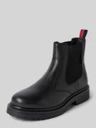 Tommy Jeans Chelsea Boots aus Leder mit Zugschlaufe in Black, Größe 41