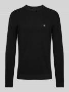 Calvin Klein Jeans Strickpullover mit Label-Badge in Black, Größe S