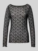 ICHI Longsleeve in semitransparentem Design Modell 'PERLA' in Black, G...