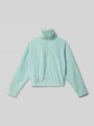 Tom Tailor Cropped Fleece Troyer in Mint, Größe 140