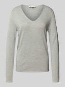 Tom Tailor Regular Fit Pullover mit V-Ausschnitt in Hellgrau Melange, ...