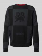 HUGO Strickpullover mit Rundhalsausschnitt Modell 'Sormel' in Black, G...