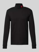 HUGO Longsleeve mit Rollkragen Modell 'Derollo' in Black, Größe L