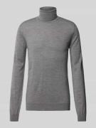 HUGO Wollpullover mit Rollkragen Modell 'San Thomas' in Mittelgrau Mel...