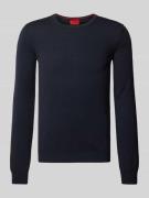 HUGO Pullover aus  Schurwolle mit Label-Stitching Modell 'Cedric' in M...