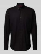 HUGO Slim Fit Business-Hemd mit Kentkragen Modell 'Vikko' in Black, Gr...