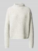 HUGO Strickpullover mit Stehkragen Modell 'Safineynny' in Hellgrau Mel...