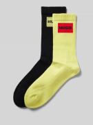 HUGO Socken mit Label-Stitching im 2er-Pack in Neon Gelb, Größe 39-42