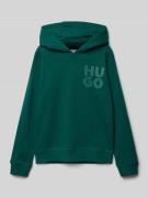 HUGO Hoodie mit Label-Print in Gruen, Größe 140