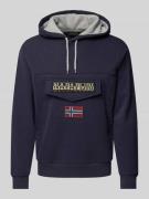 Napapijri Hoodie mit Label-Patch Modell 'BURGEE' in Marine, Größe L