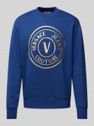 Versace Jeans Couture Sweatshirt mit Label-Print in Marine, Größe L