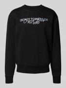 TOM TAILOR DENIM Basic Fit Sweatshirt mit Label-Schriftzug in Black, G...