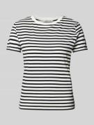 TOM TAILOR DENIM Boxy Fit T-Shirt mit Streifenmuster in Black, Größe M