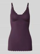 Skiny Trägertop mit Wellensaum in Aubergine, Größe 36