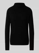 Fynch-Hatton Kaschmirpullover mit Stehkragen in Black, Größe L