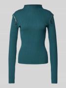 Patrizia Pepe Strickpullover mit Stehkragen Modell 'MAGLIA' in Petrol,...