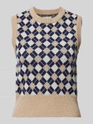 Gant Pullunder mit Rundhalsausschnitt Modell 'ARGYLE' in Hellbraun, Gr...