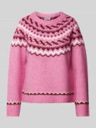 Only Pullover mit Norwegermuster Modell 'ISLE' in Pink, Größe L