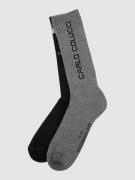 CARLO COLUCCI Socken mit Stretch-Anteil im 2er-Pack in Mittelgrau Mela...