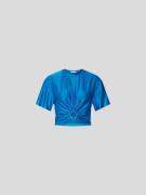 Rabanne Cropped T-Shirt aus reiner Viskose in Blau, Größe 36